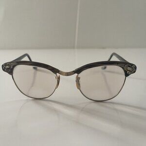 Vintage 50's Cat Eye Rhinestone FRAMES ONLY S/C 1/10 12k Gold Filled Glasses USA
